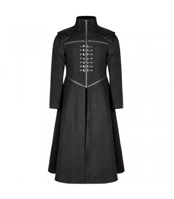 Men Gothic Long Coat with Zippers and Straps, Black Gothic Visual Fantasy Gothic Fashion (2025)