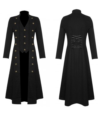 Men Gothic Victorian Coat Twill Steampunk Coat Goth Military Style Coat (2025)